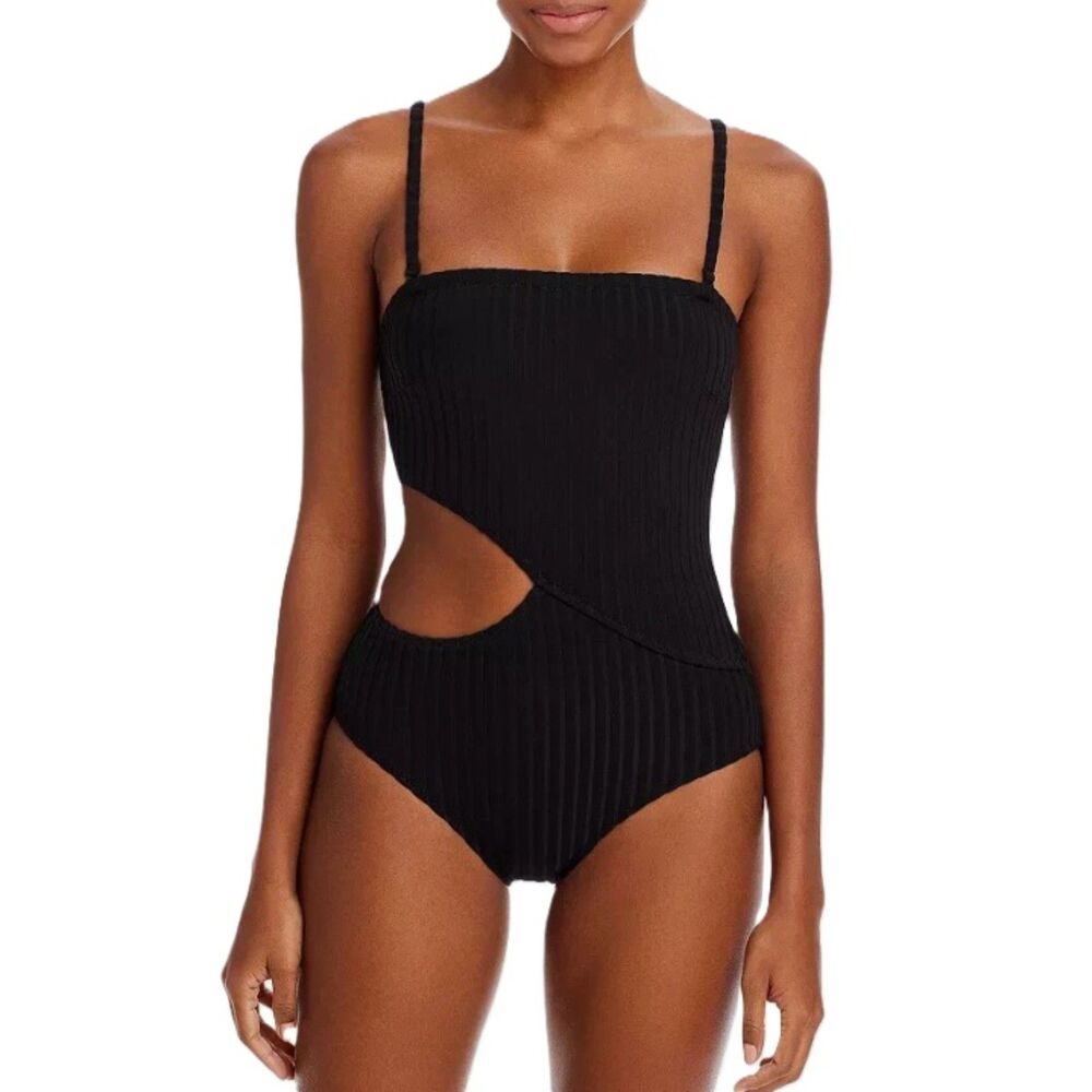 Solid & Striped 281757 Women's The Cameron One Piece, Solid Ribbed - NEW w Tags